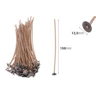 Φιτίλι ECO 8, κερωμένο με βάση, μήκος 150mm